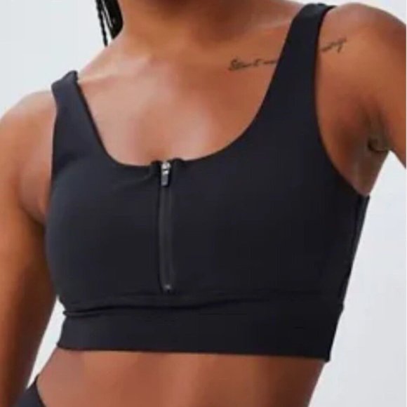 NWT Cotton On Body Ultimate Front Zip Vestlette Black Sports Bra - Picture 2 of 10